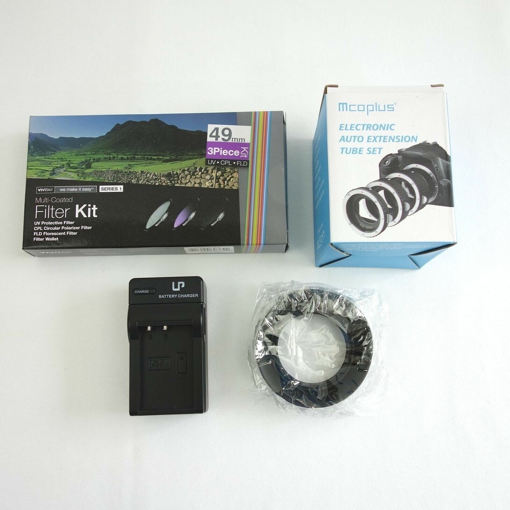 49mm Camera Accessories Vivitar Filter Kit Auto Extension Tube Set Charger Lens